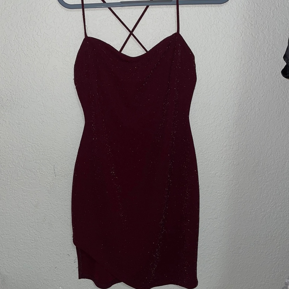 Sparkly burgundy dress